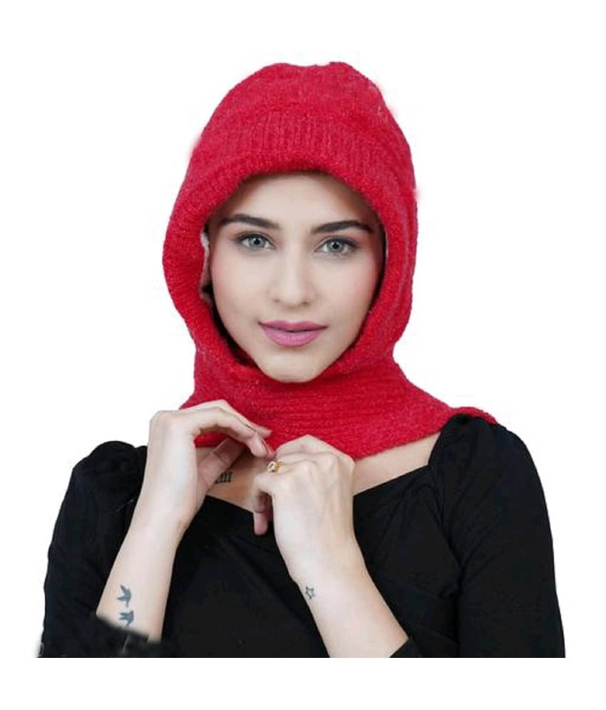     			Whyme Fashion Red Woollen Women's Headwrap ( Pack of 1 )