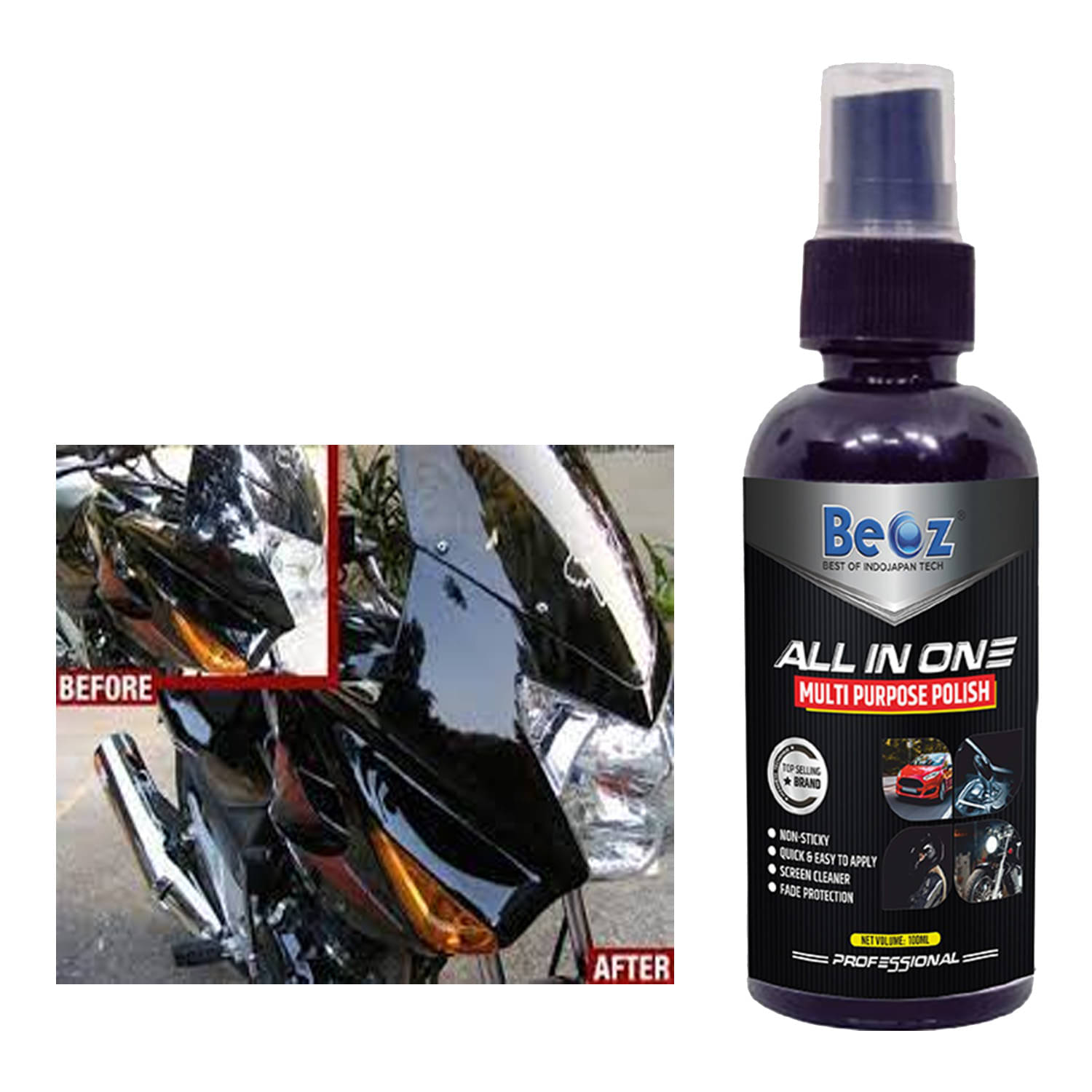     			100 ml All In One Liquid Polish ,Car Polish , Dashboard Polish , Body Polish / Bike Polish , Interior Polish , High Gloss ,Long Lasting ,Spray Polish (100 ml)