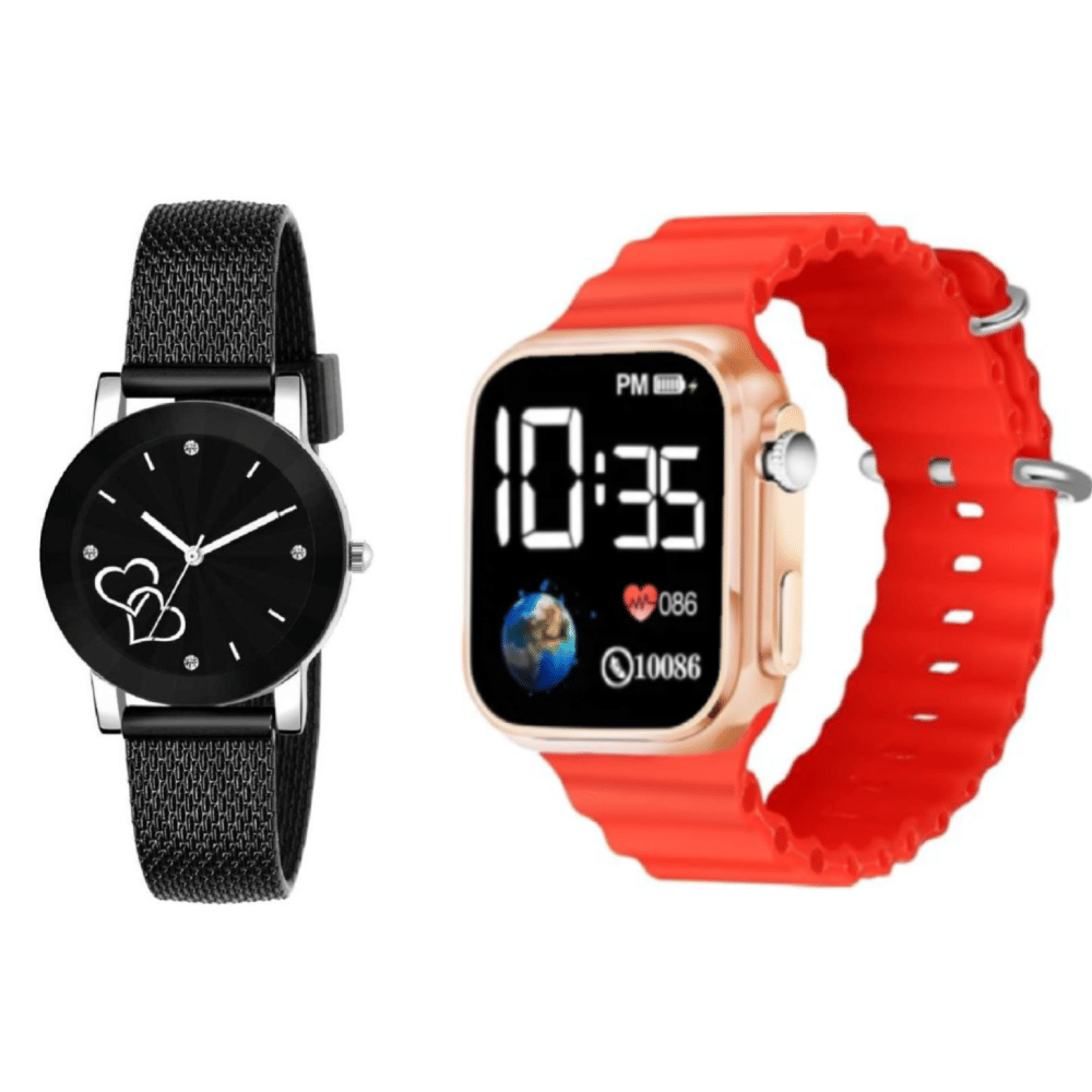     			DECLASSE Black PU Analog Womens Watch