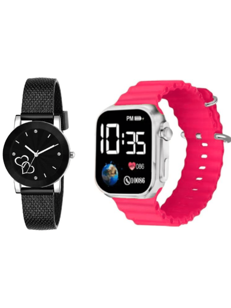     			DECLASSE Black PU Analog Womens Watch