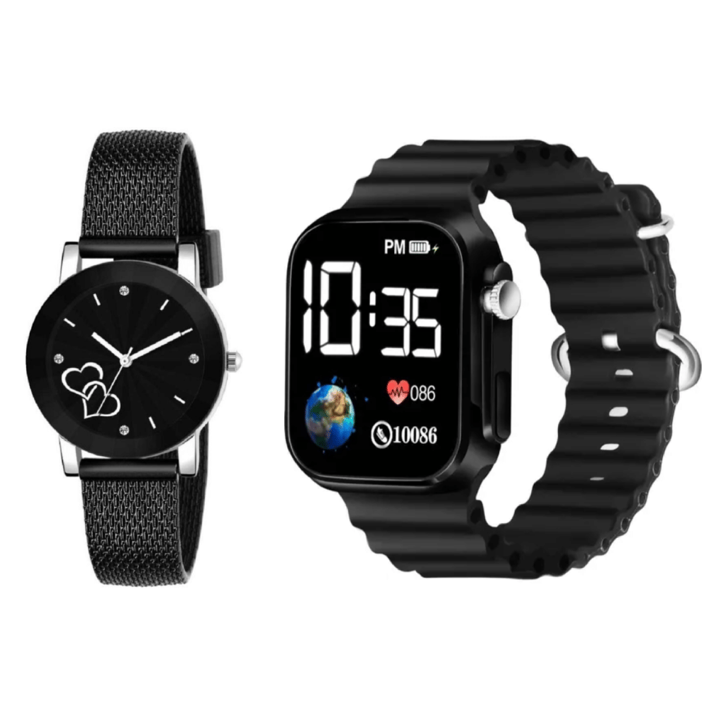     			DECLASSE Black PU Analog Womens Watch