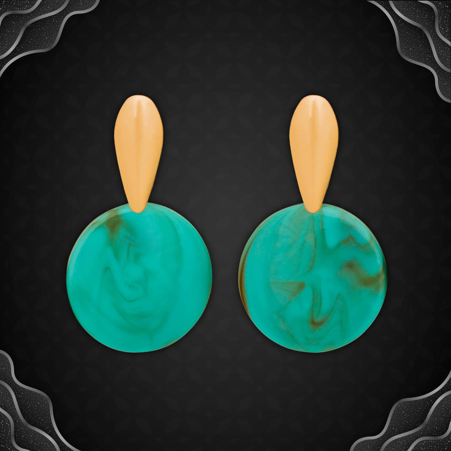     			Drashti Collection Blue Huggies Earrings ( Pack of 1 )