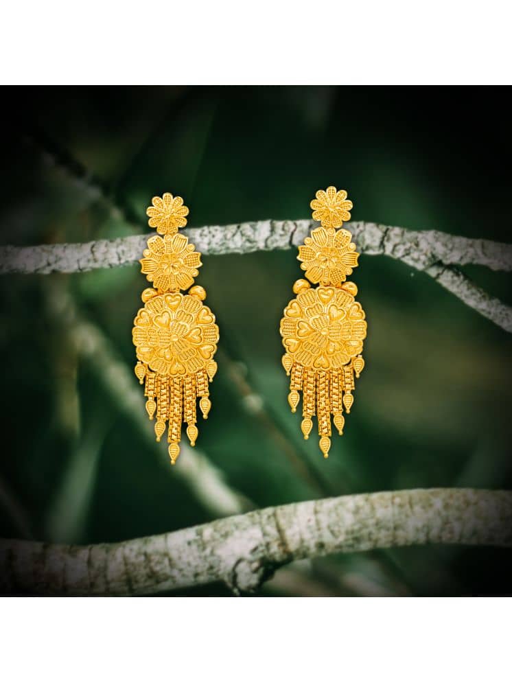 Drashti Collection Golden Chandbalis Earrings ( Pack of 1 ) - Earrings | Buy online on ZillyBuy