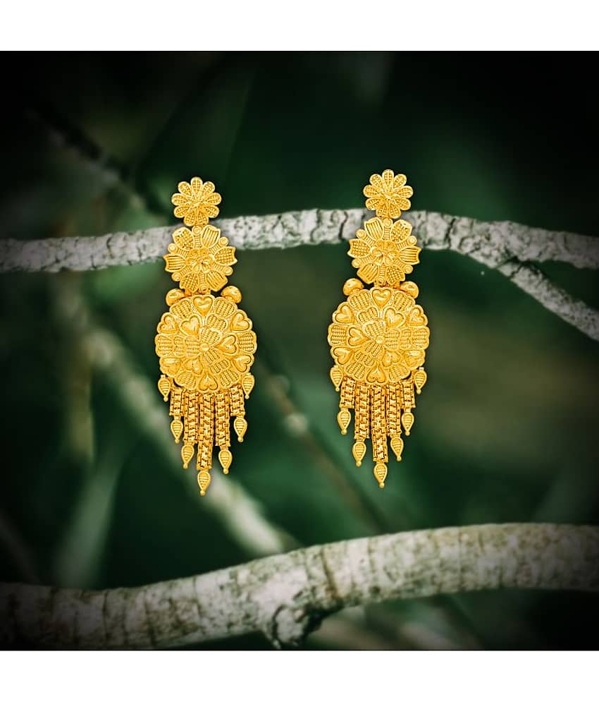Drashti Collection Golden Chandbalis Earrings ( Pack of 1 ) - Earrings | Buy online on ZillyBuy