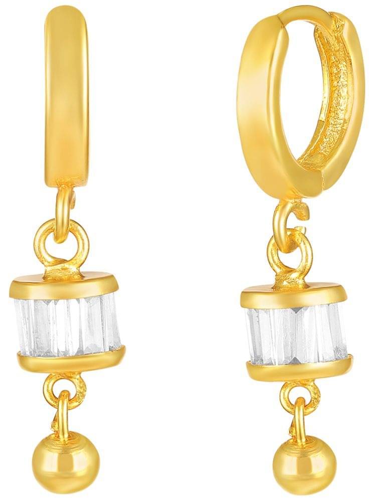     			Drashti Collection Golden Drop Earrings ( Pack of 1 )