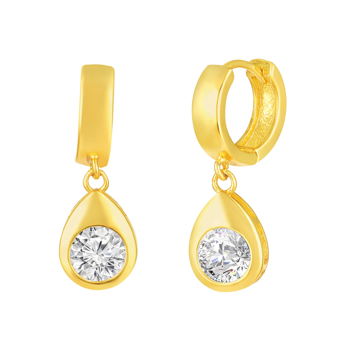     			Drashti Collection Golden Drop Earrings ( Pack of 1 )