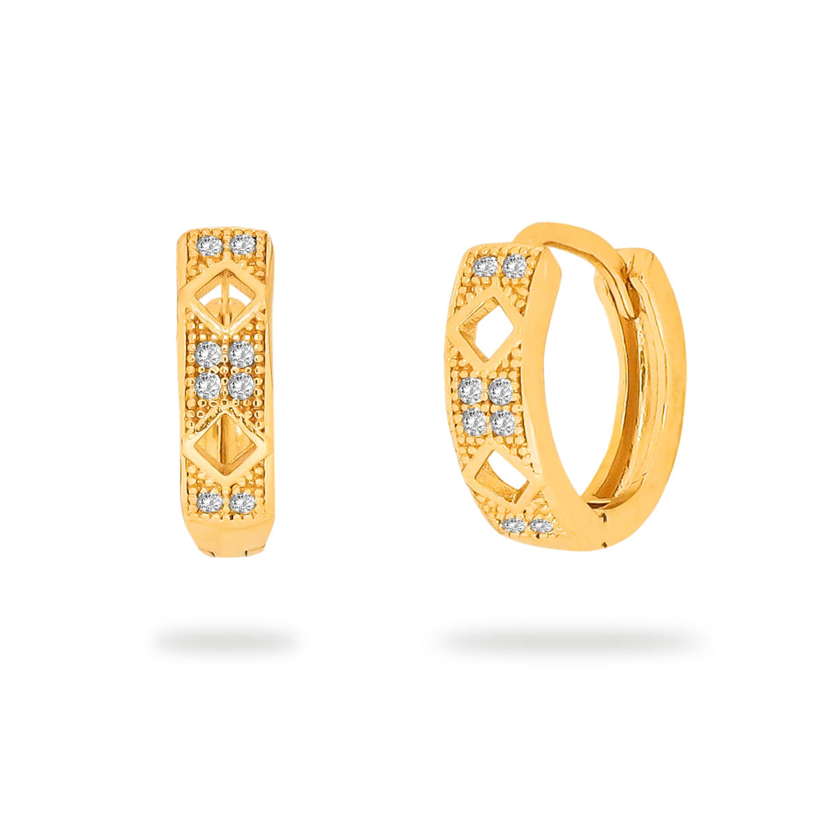     			Drashti Collection Golden Huggies Earrings ( Pack of 1 )