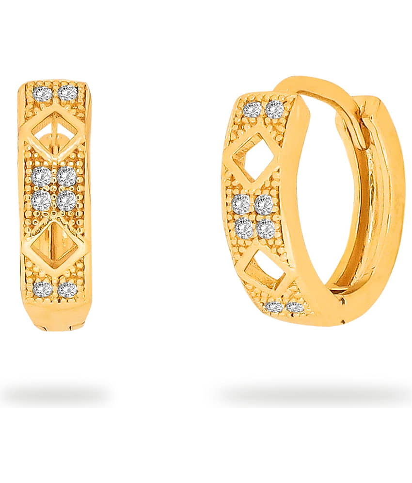 Drashti Collection Golden Huggies Earrings ( Pack of 1 ) - Earrings | Buy online on ZillyBuy