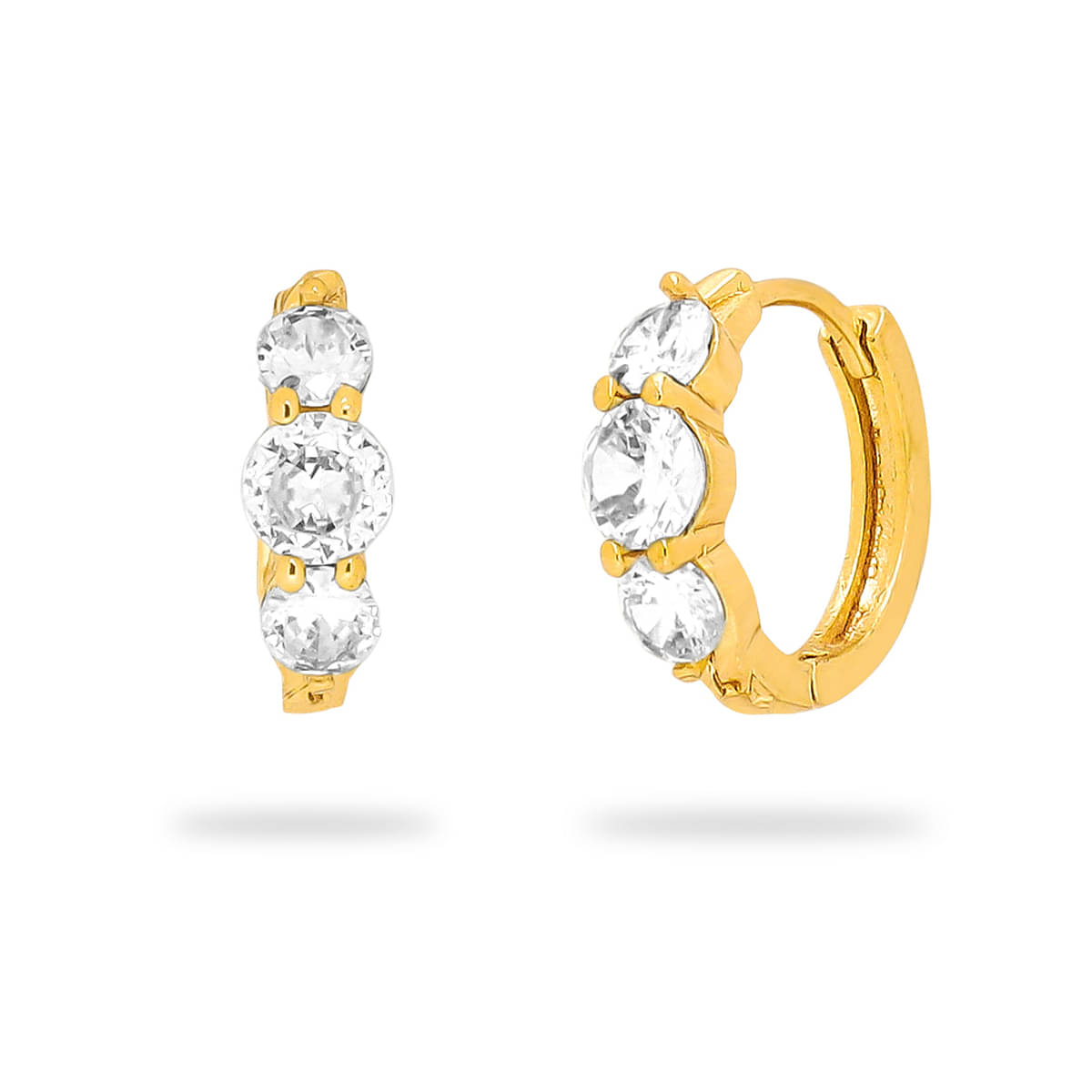     			Drashti Collection Golden Huggies Earrings ( Pack of 1 )