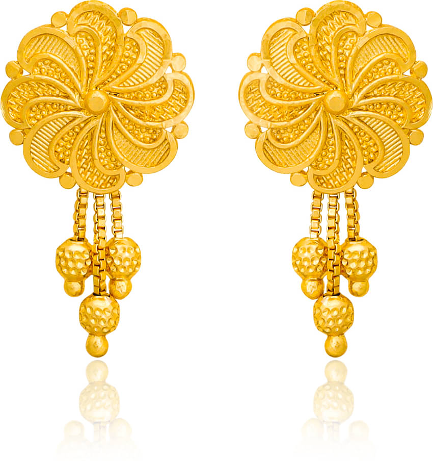     			Drashti Collection Golden Stud Earrings ( Pack of 1 )