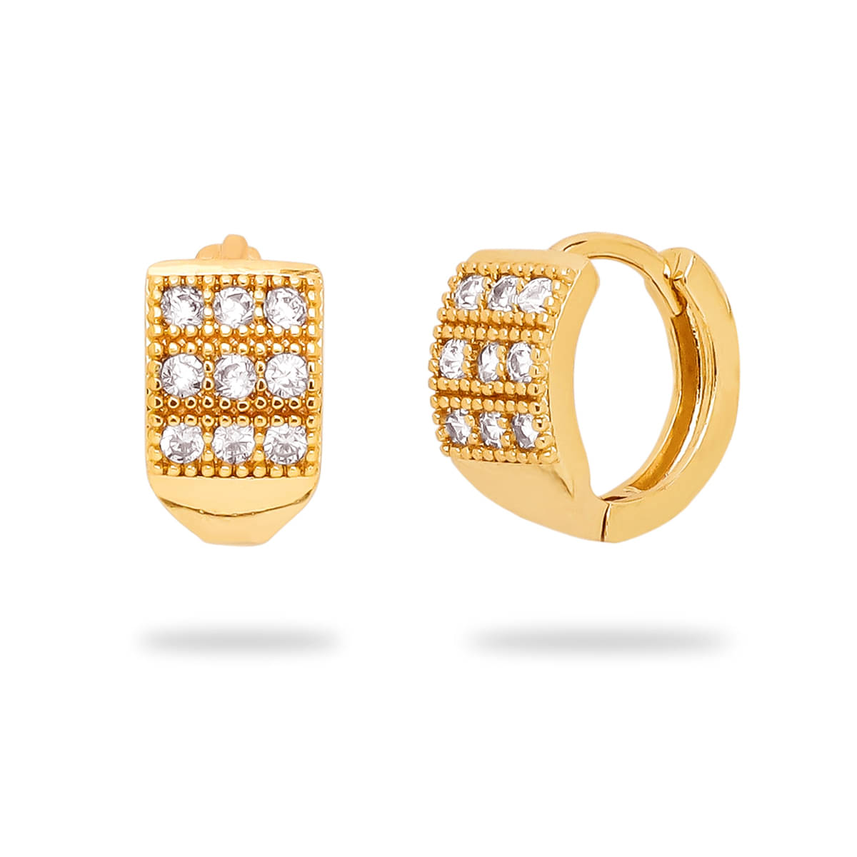    			Drashti Collection Golden Stud Earrings ( Pack of 1 )