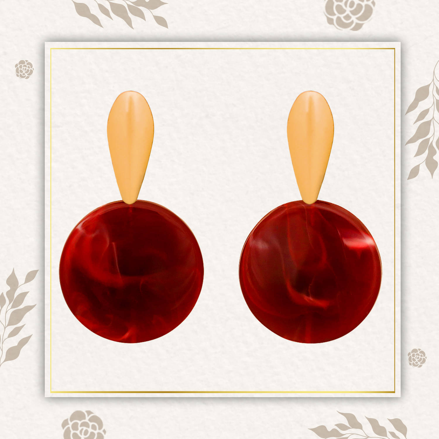     			Drashti Collection Maroon Huggies Earrings ( Pack of 1 )