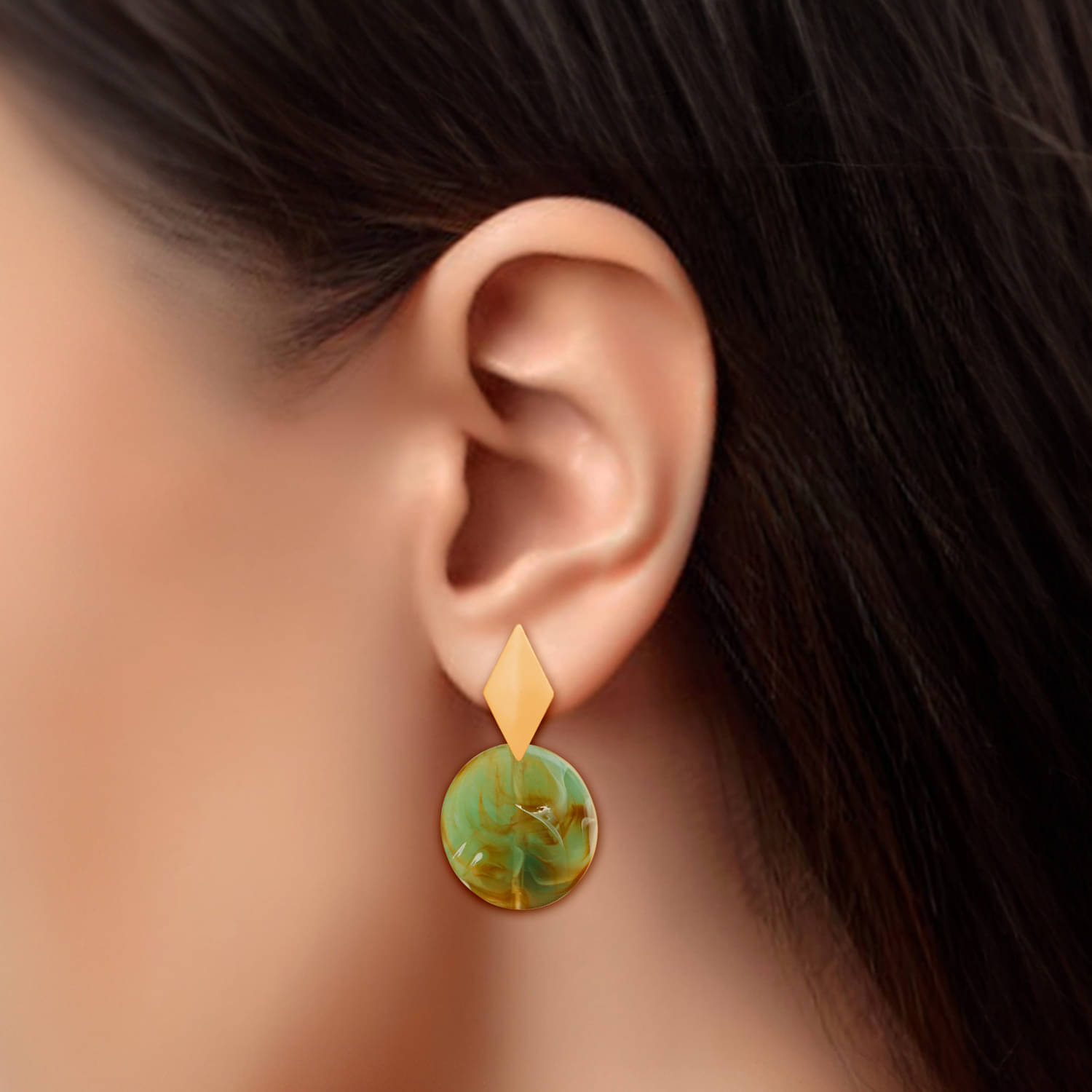     			Drashti Collection Turquoise Stud Earrings ( Pack of 1 )