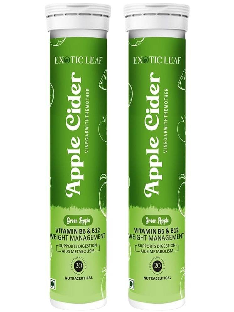     			Exotic Leaf Green Apple Cider Vinegar Tablets for Weight Loss, Detox & Digestive Health (40 Nos)