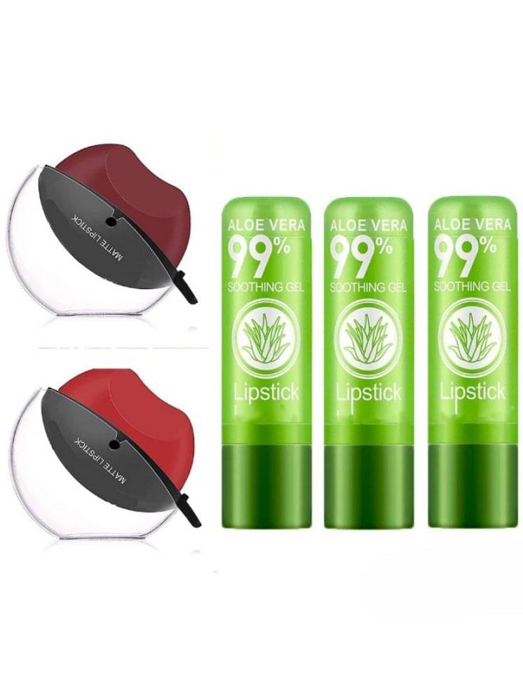 Guriya 3Pcs Tinted Lip Balms Ph Lip Color Changing Lipstick Balm & 2 Lip Tint Plumper (Set Of 5) Guriya 3Pcs Tinted Lip Balms Ph Lip Color Changing Lipstick Balm & 2 Lip Tint Plumper (Set Of 5)