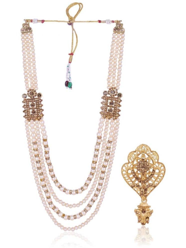 JIYANSHI FASHION : GROOM ETHNIC MALA,L.C.T  COLOR,SS-MALA,BR-95 - Jewellery Sets | Buy online on ZillyBuy
