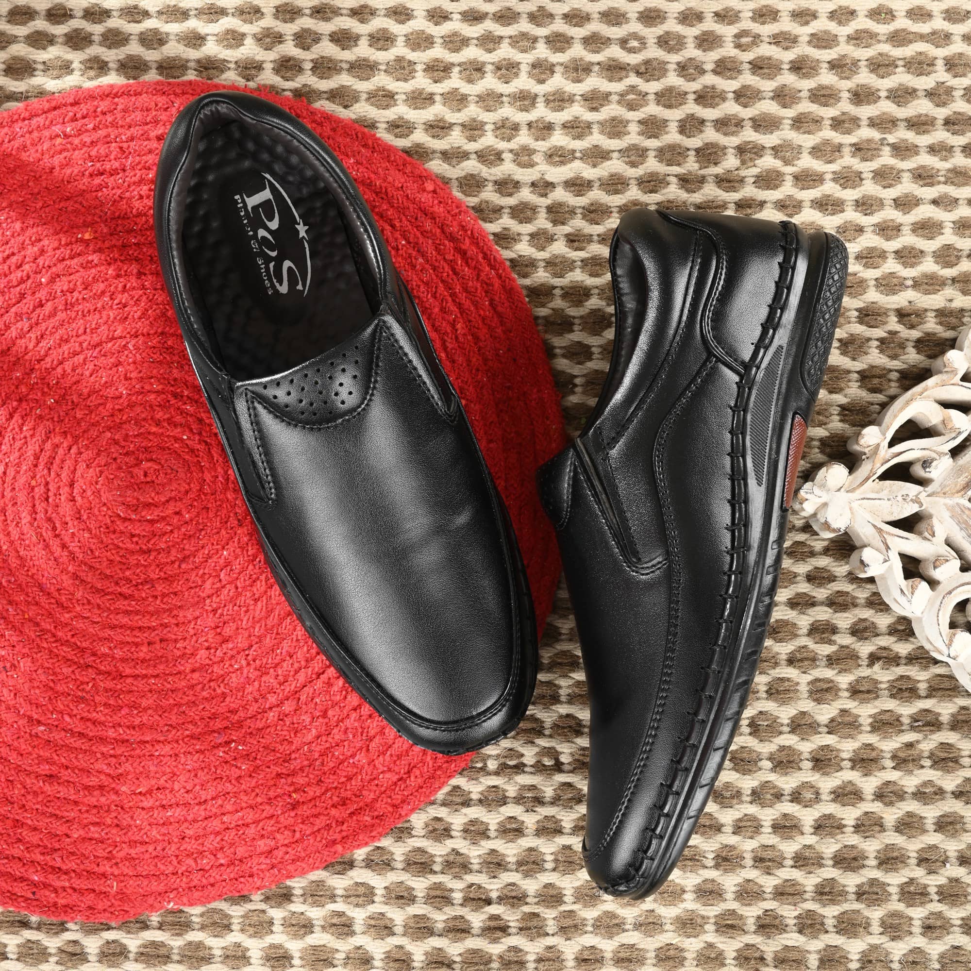 POS Planet of Shoes Black Men's Slip On Formal Shoes - Formal Shoes | Buy online on ZillyBuy