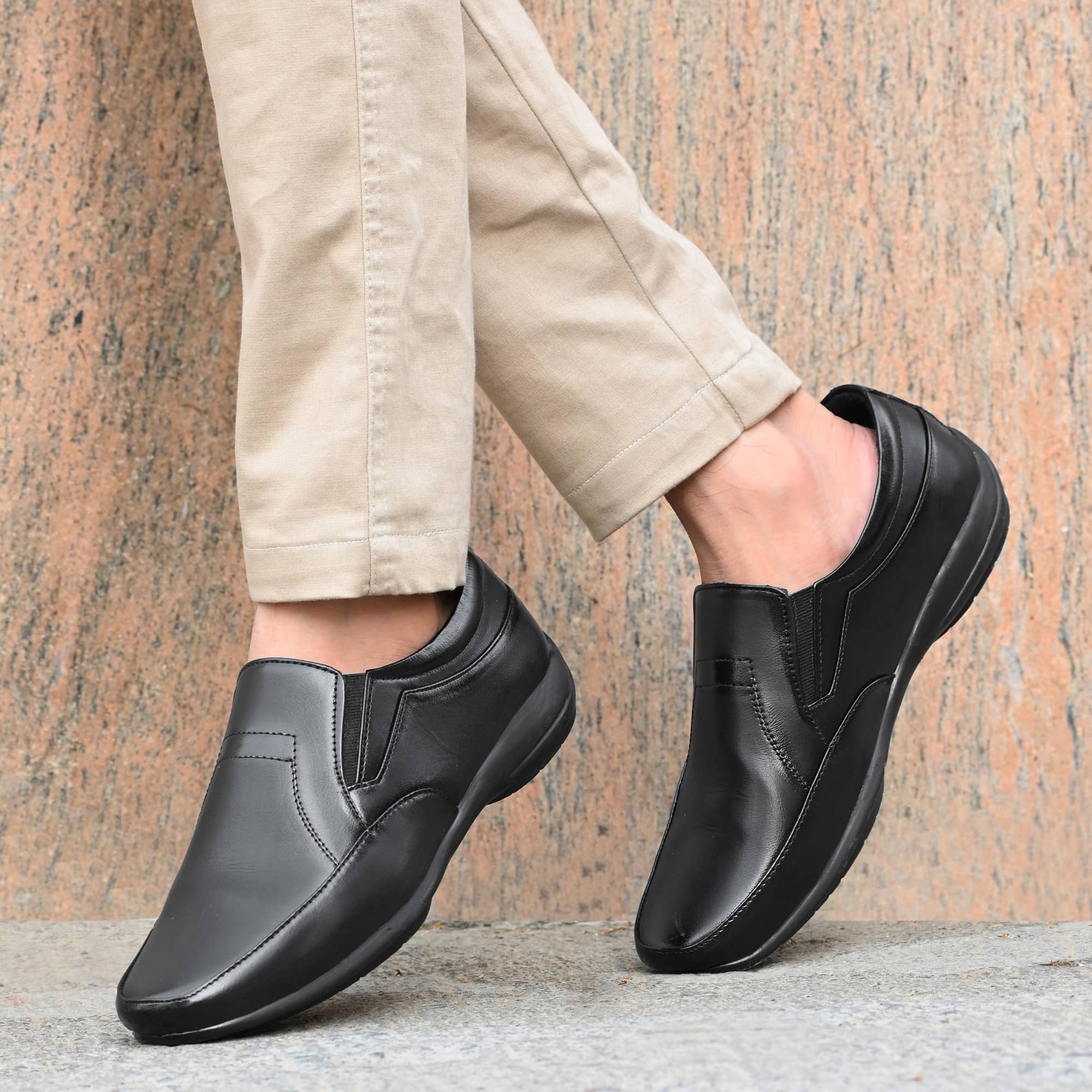 POS Planet of Shoes Brown Men's Slip On Formal Shoes - Formal Shoes | Buy online on ZillyBuy