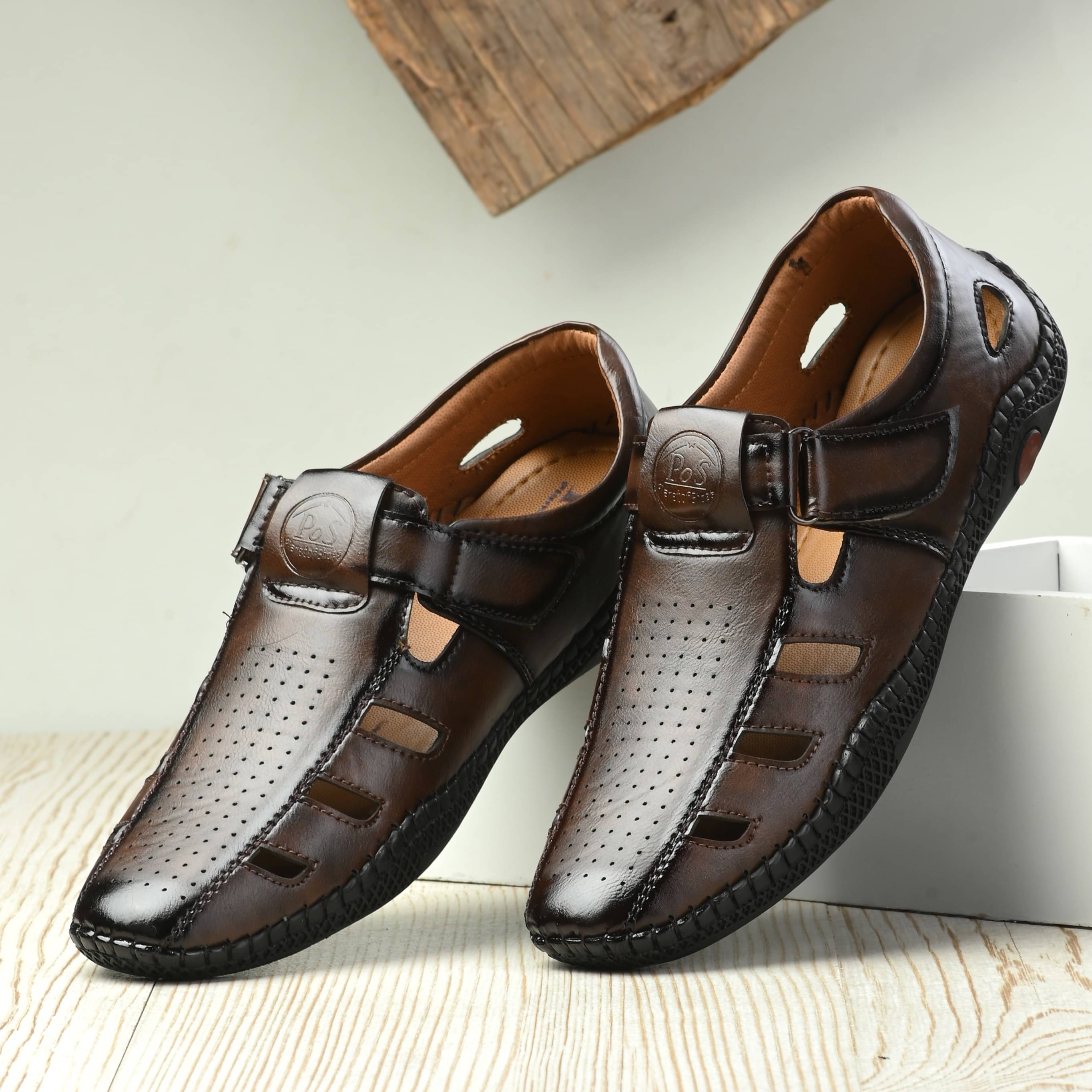 POS Planet of Shoes - Brown Men's Sandals POS Planet of Shoes - Brown Men's Sandals