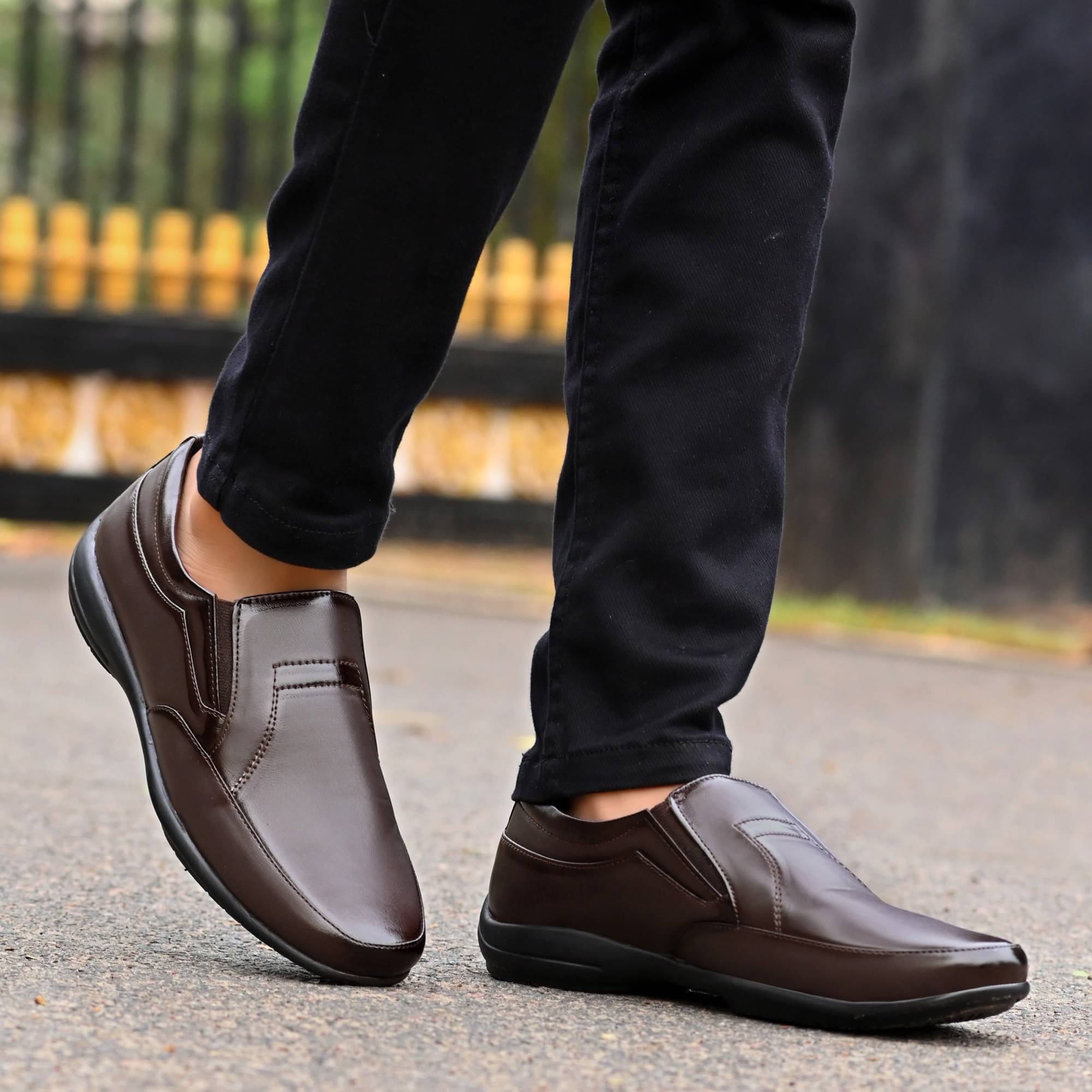 POS Planet of Shoes Brown Men's Slip On Formal Shoes POS Planet of Shoes Brown Men's Slip On Formal Shoes