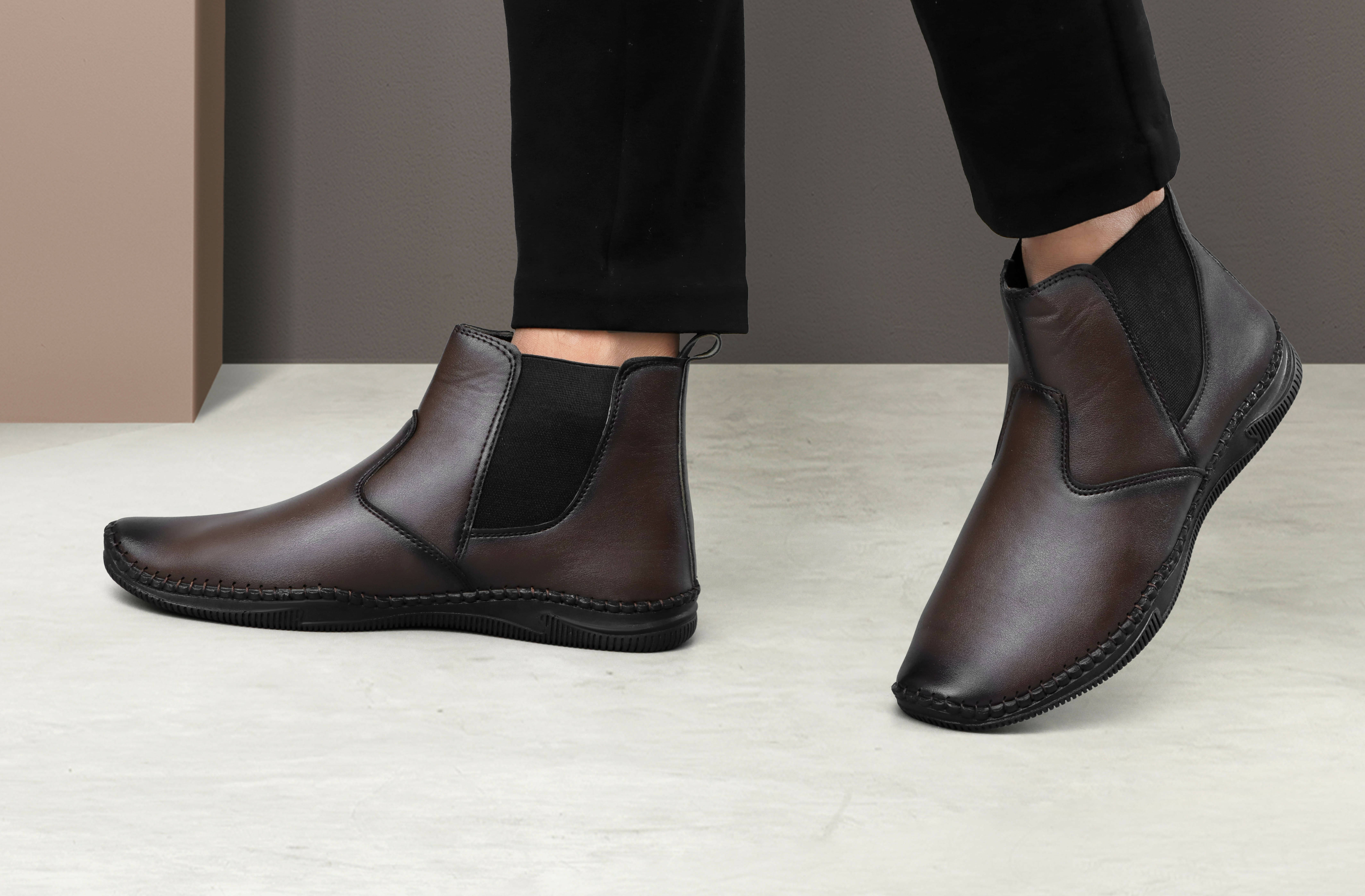     			POS Planet of Shoes Brown Men's Chelsea Boots