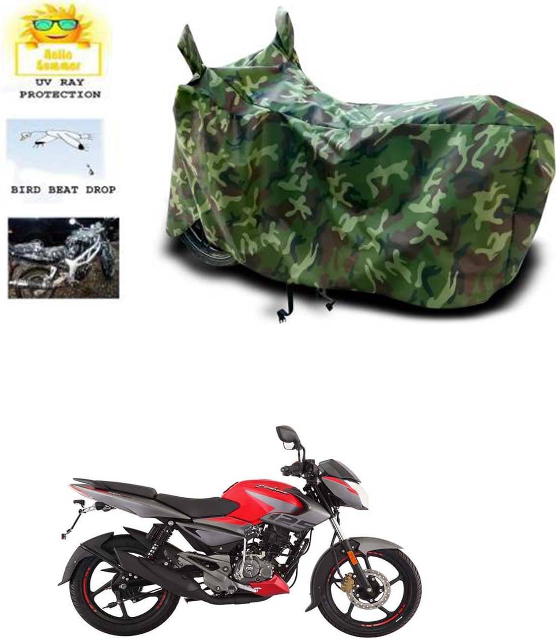 RONISH Bike Body Cover for Bajaj Pulsar 125 ( Pack of 1 ) , Multicolour RONISH Bike Body Cover for Bajaj Pulsar 125 ( Pack of 1 ) , Multicolour