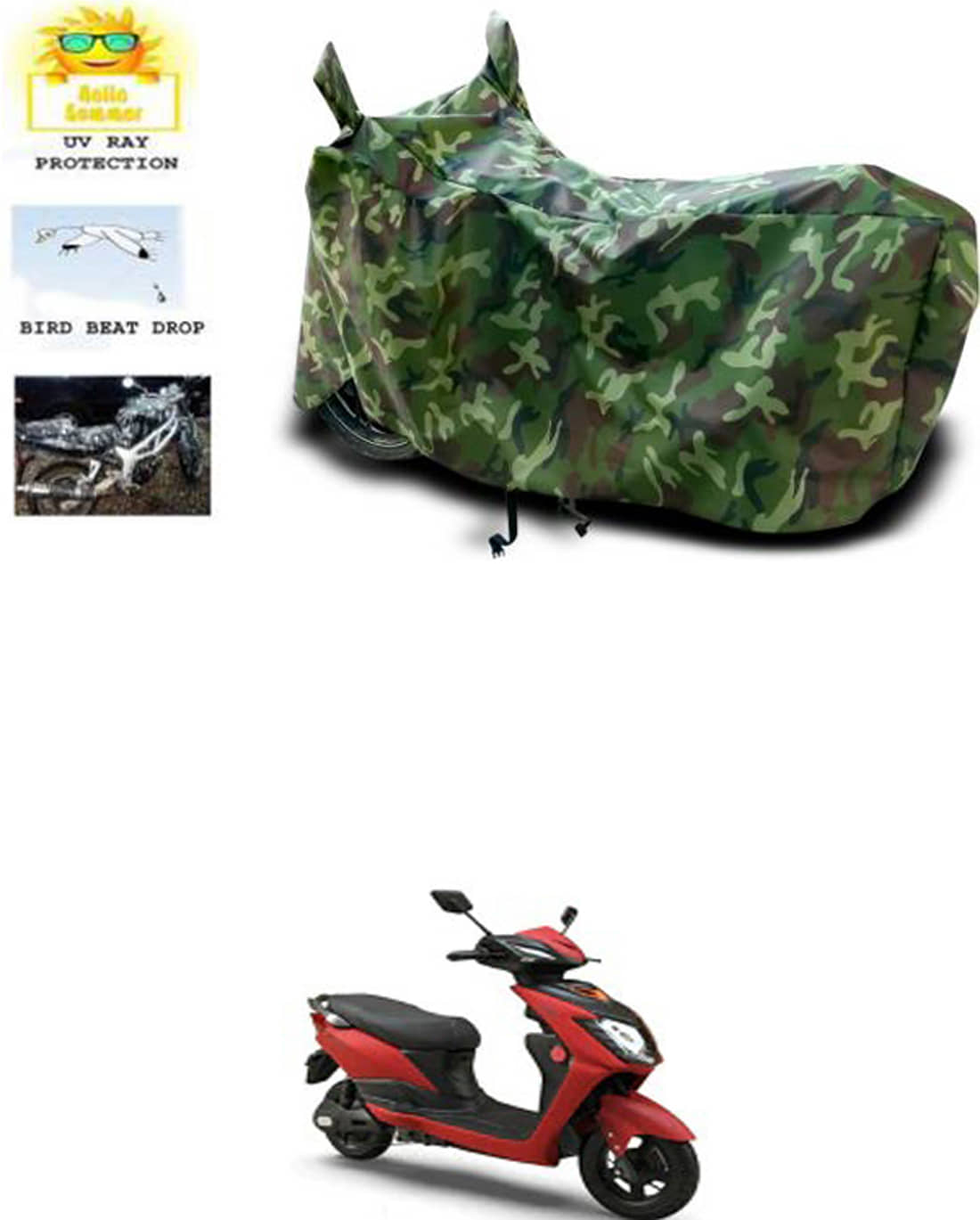 RONISH Bike Body Cover for All Brands Scooty ( Pack of 1 ) , Multicolour