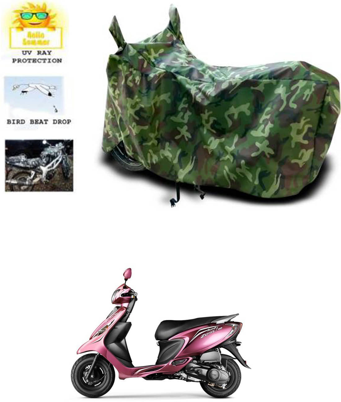 RONISH Bike Body Cover for TVS Scooty Zest 110 ( Pack of 1 ) , Multicolour