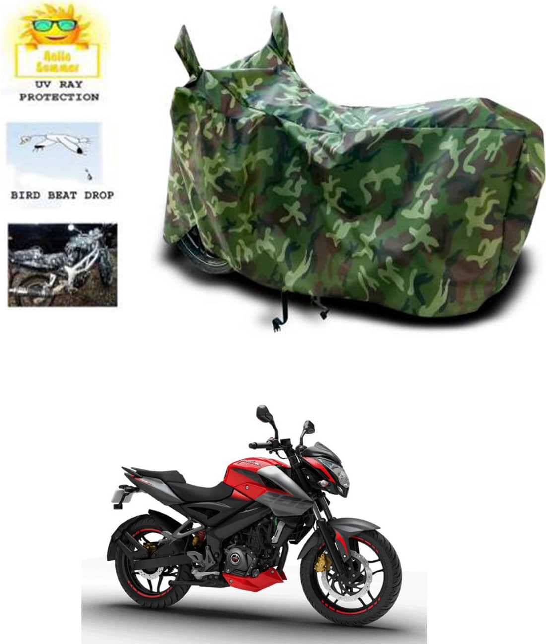 RONISH Bike Body Cover for Bajaj NS160 ( Pack of 1 ) , Multicolour