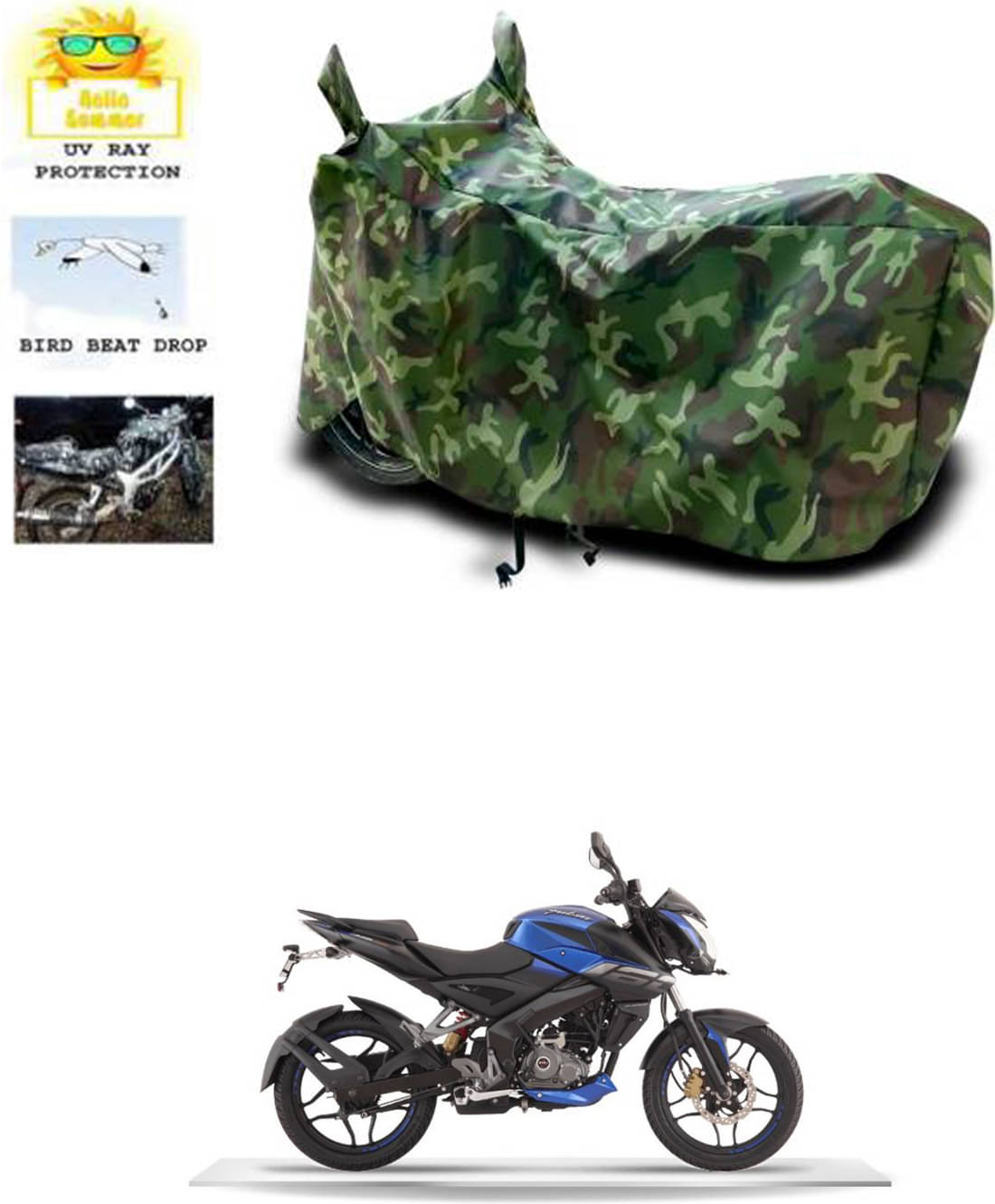 RONISH Bike Body Cover for Bajaj NS160 ( Pack of 1 ) , Multicolour     			RONISH Bike Body Cover for Bajaj NS160 ( Pack of 1 ) , Multicolour