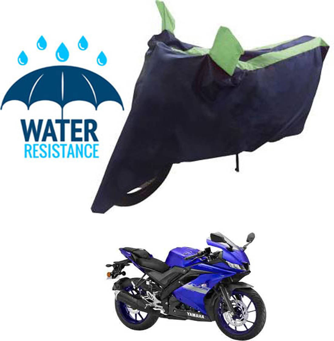 RONISH Bike Body Cover for Yamaha YZF R15 V3.0 ( Pack of 1 ) , Green RONISH Bike Body Cover for Yamaha YZF R15 V3.0 ( Pack of 1 ) , Green