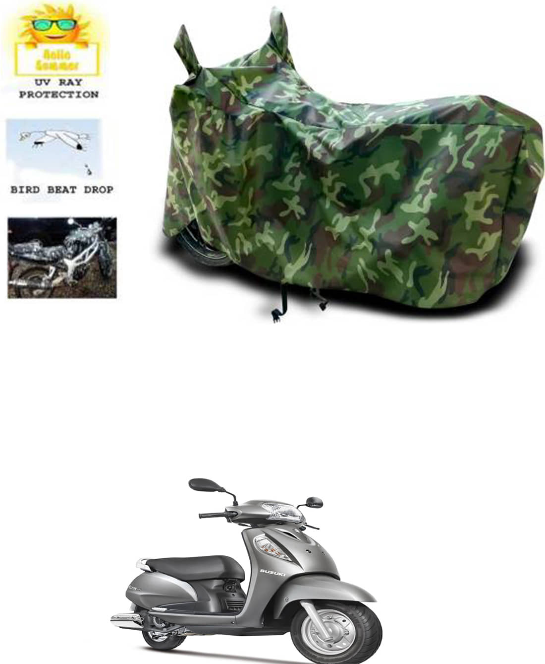 RONISH Bike Body Cover for Suzuki Access 125 ( Pack of 1 ) , Multicolour