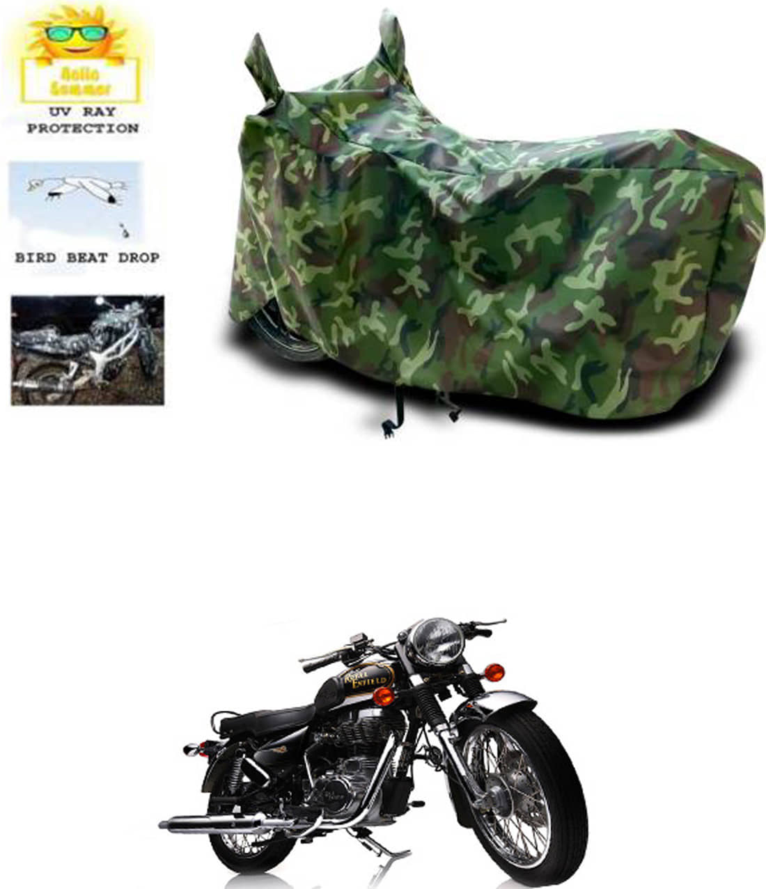 RONISH Bike Body Cover for Royal Enfield Electra Delux ( Pack of 1 ) , Multicolour