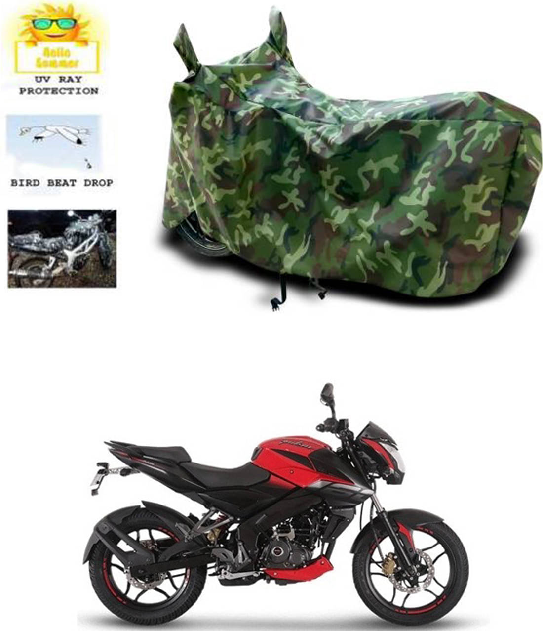 RONISH Bike Body Cover for Bajaj Pulsar 180 DTS-i ( Pack of 1 ) , Multicolour RONISH Bike Body Cover for Bajaj Pulsar 180 DTS-i ( Pack of 1 ) , Multicolour