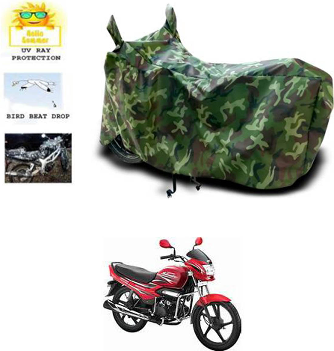     			RONISH Bike Body Cover for Hero Super Splendor ( Pack of 1 ) , Multicolour