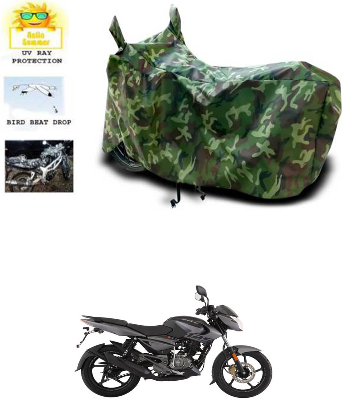 RONISH Bike Body Cover for Bajaj Pulsar 125 ( Pack of 1 ) , Multicolour