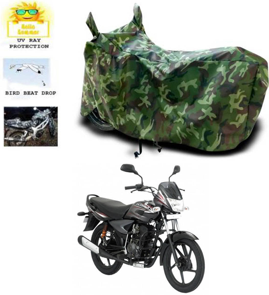 RONISH Bike Body Cover for Bajaj Platina 100 ( Pack of 1 ) , Multicolour