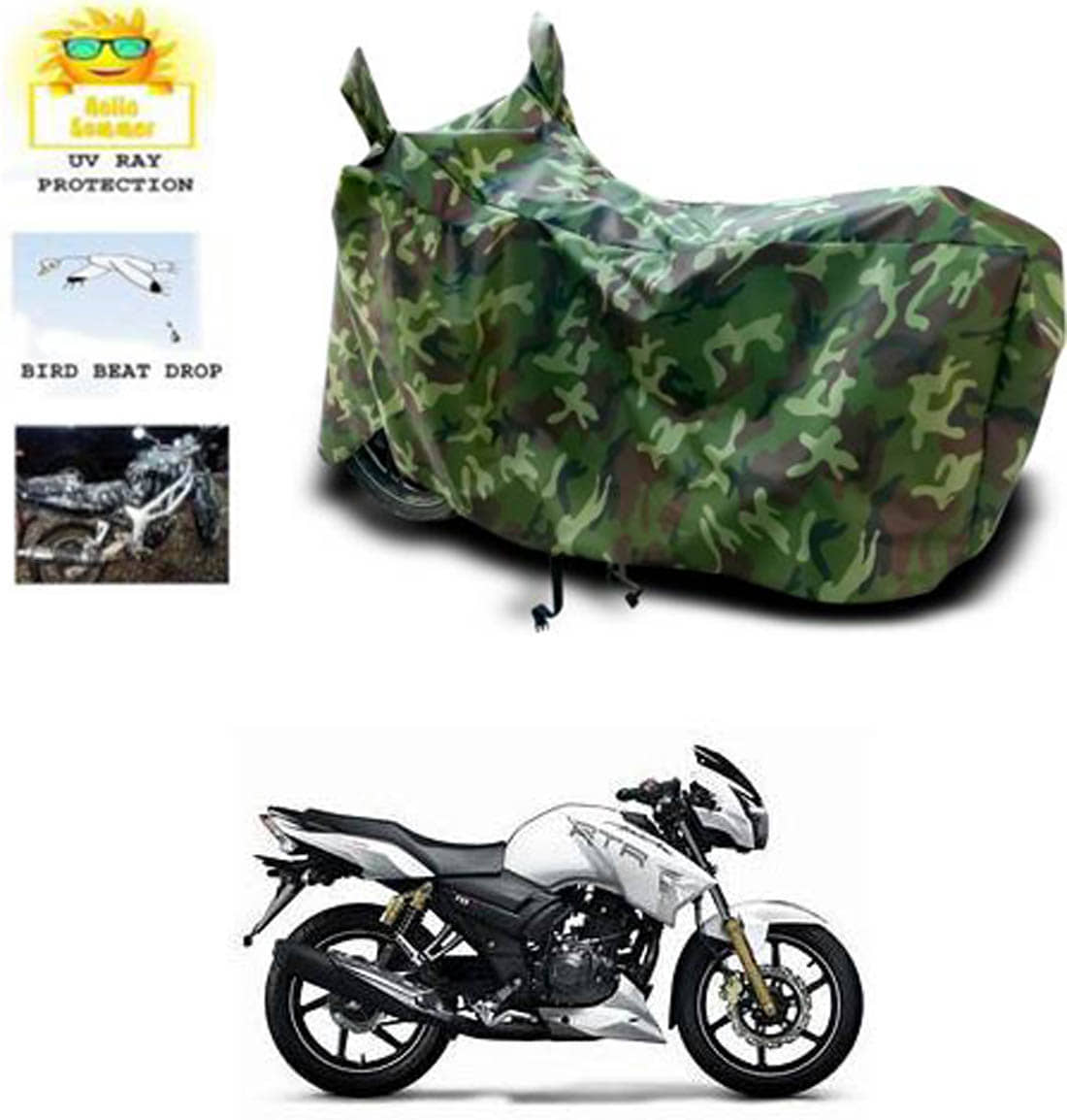 RONISH Bike Body Cover for TVS Apache RTR 180 ( Pack of 1 ) , Multicolour