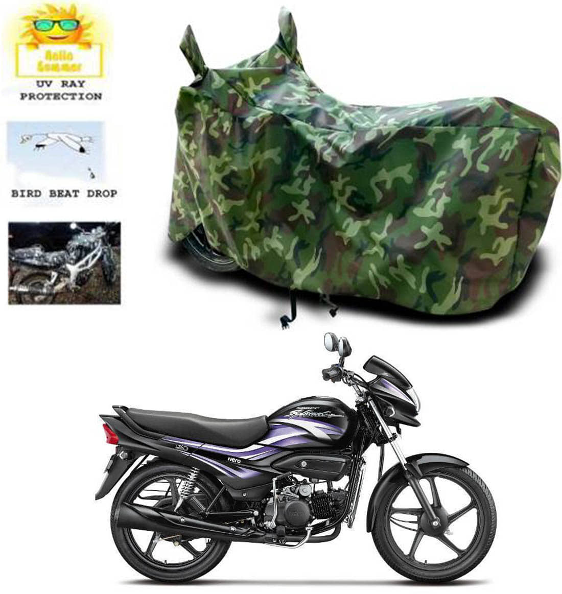 RONISH Bike Body Cover for Hero Super Splendor ( Pack of 1 ) , Multicolour