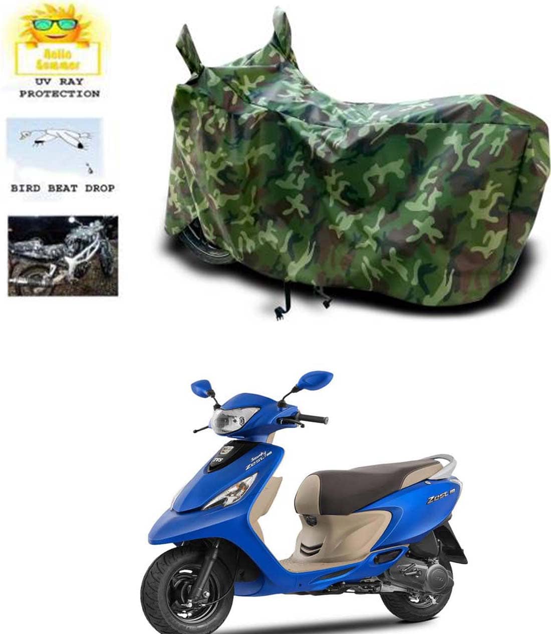 RONISH Bike Body Cover for TVS Scooty Zest 110 ( Pack of 1 ) , Multicolour