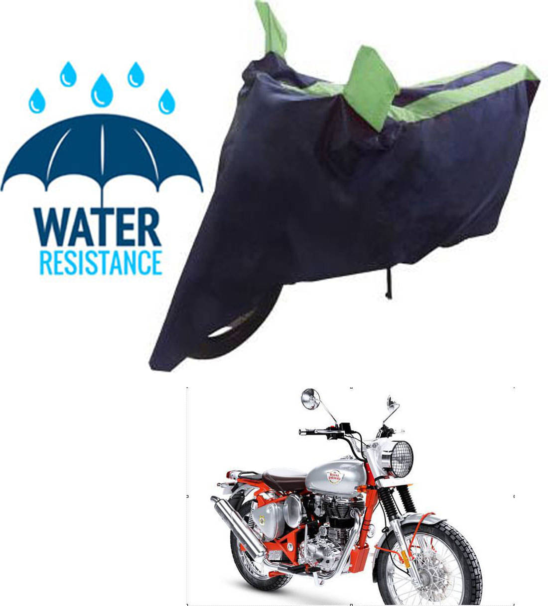 RONISH Bike Body Cover for Royal Enfield Bullet 350 ( Pack of 1 ) , Green RONISH Bike Body Cover for Royal Enfield Bullet 350 ( Pack of 1 ) , Green