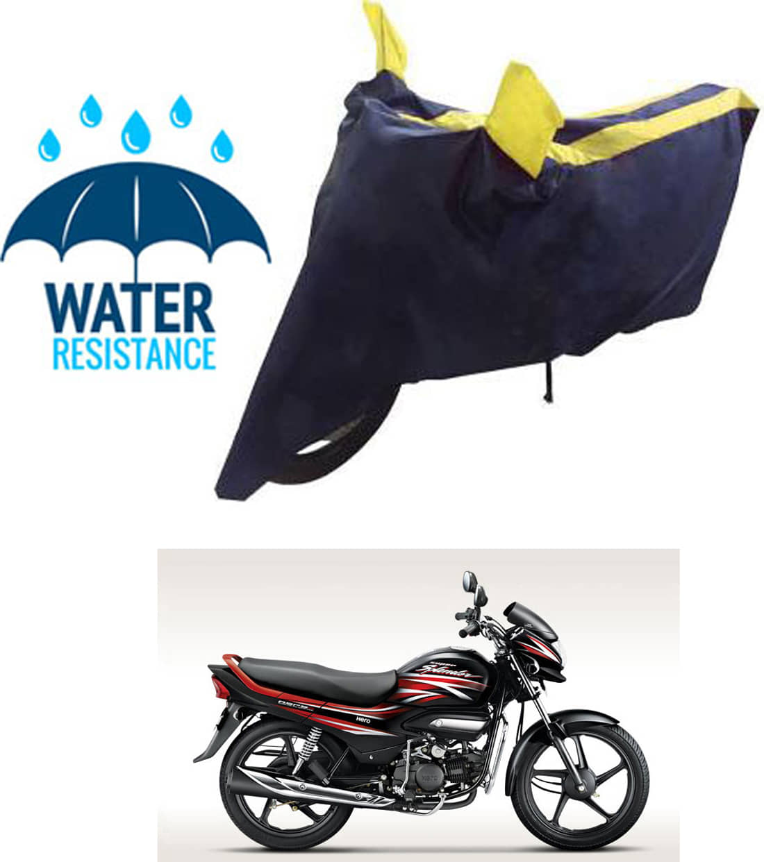 RONISH Bike Body Cover for Hero Splendor Plus ( Pack of 1 ) , Yellow