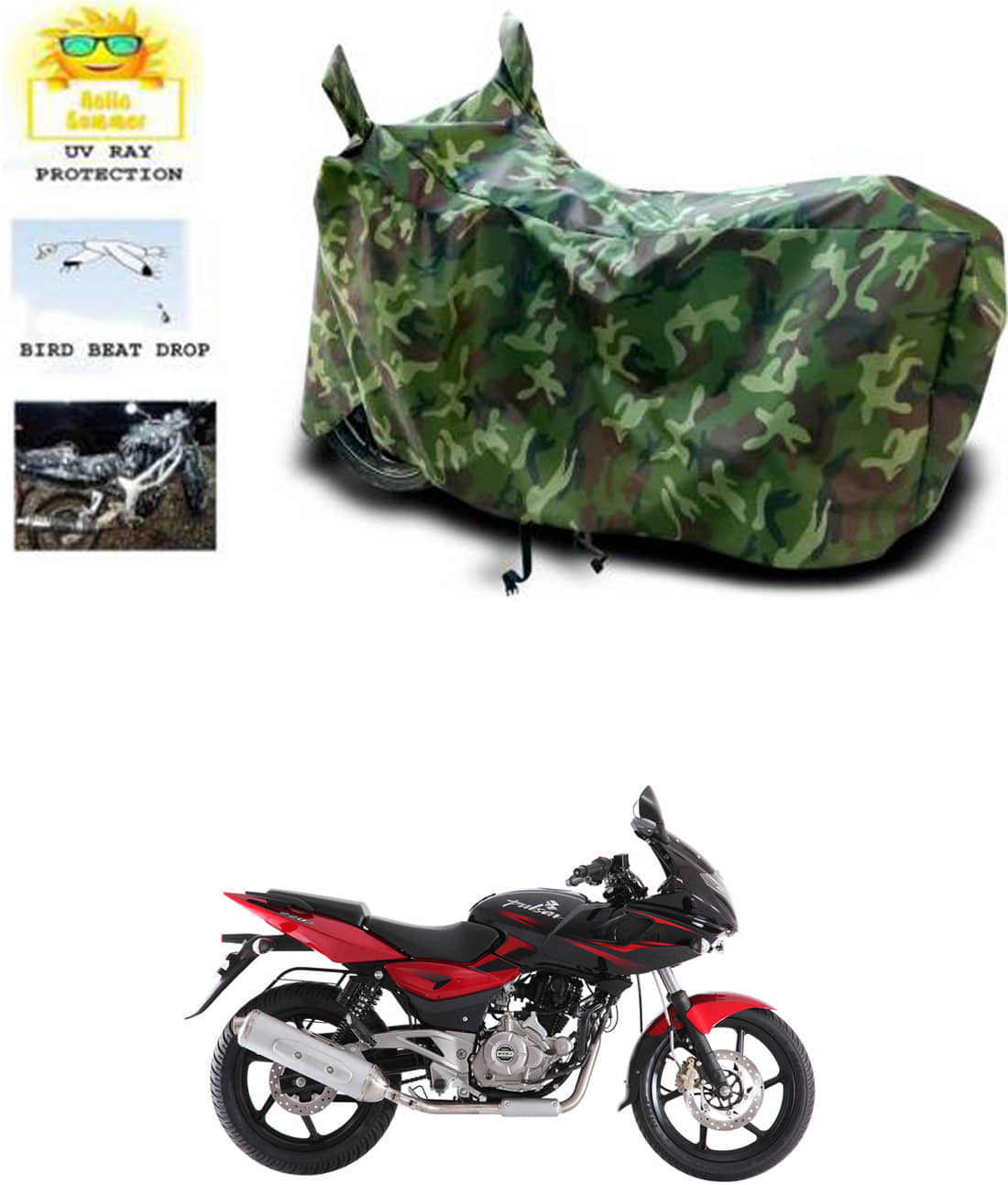 RONISH Bike Body Cover for Bajaj Pulsar 220 F ( Pack of 1 ) , Multicolour