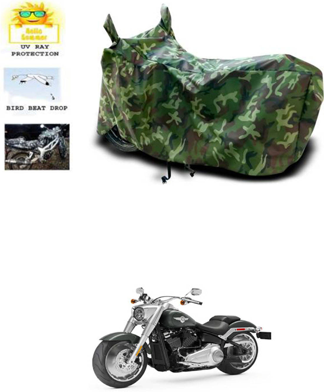     			RONISH Bike Body Cover for Yamaha Fat Boy ( Pack of 1 ) , Multicolour
