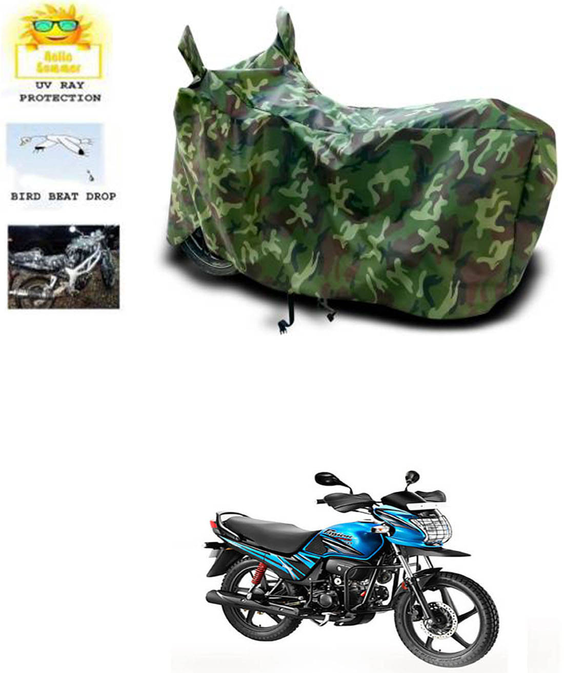     			RONISH Bike Body Cover for Hero Passion Plus ( Pack of 1 ) , Multicolour