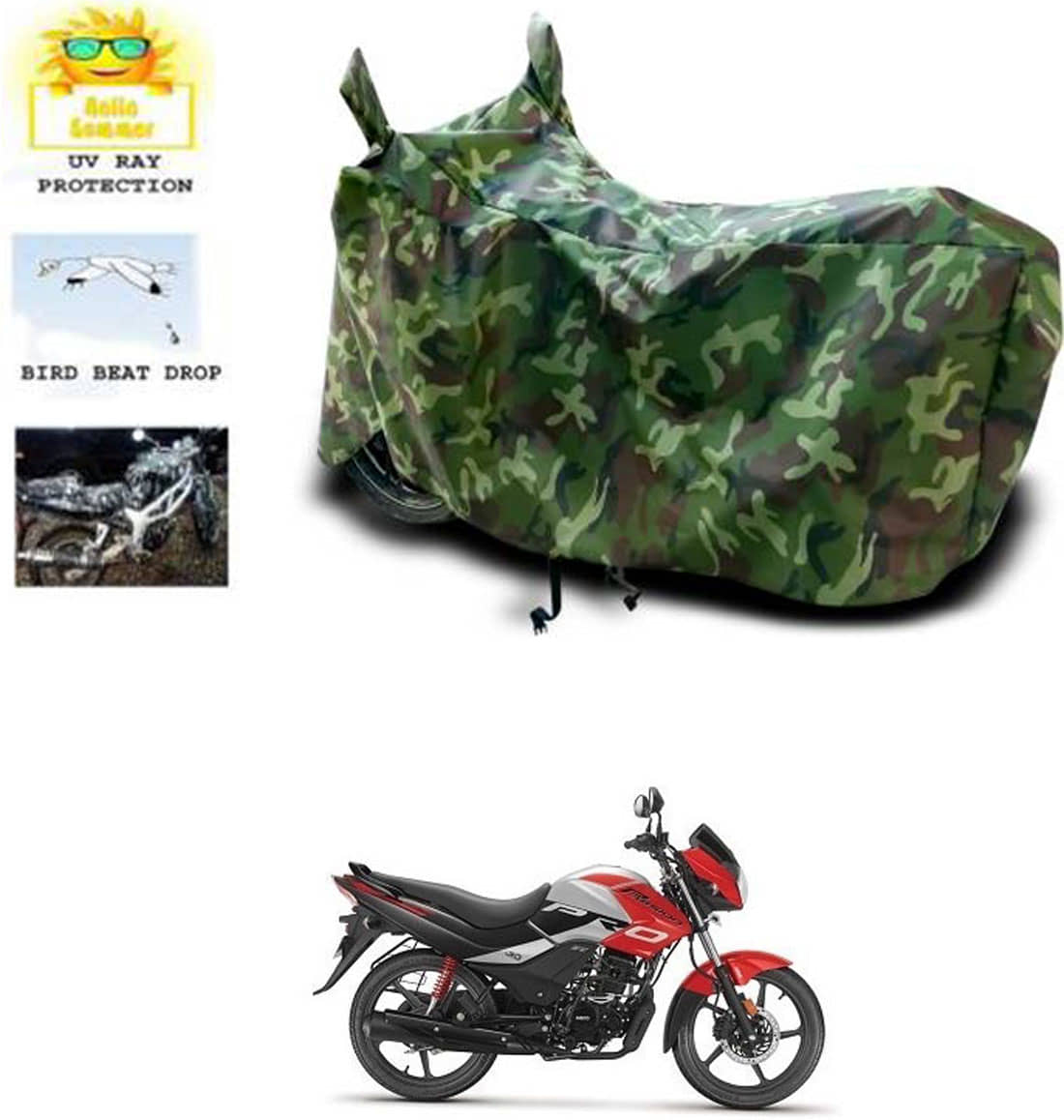 RONISH Bike Body Cover for Hero Passion Pro New ( Pack of 1 ) , Multicolour