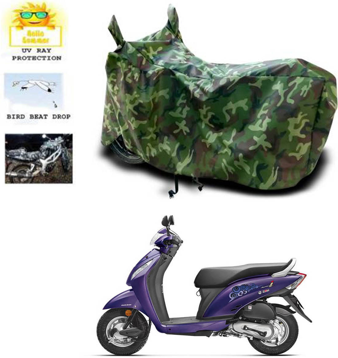 RONISH Bike Body Cover for Honda Activa i ( Pack of 1 ) , Multicolour RONISH Bike Body Cover for Honda Activa i ( Pack of 1 ) , Multicolour
