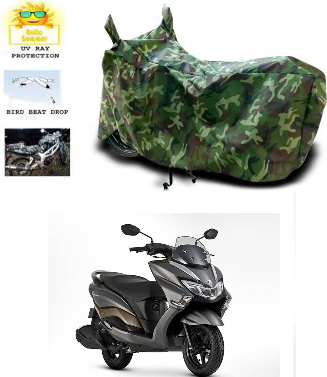 RONISH Bike Body Cover for Suzuki Street ( Pack of 1 ) , Multicolour