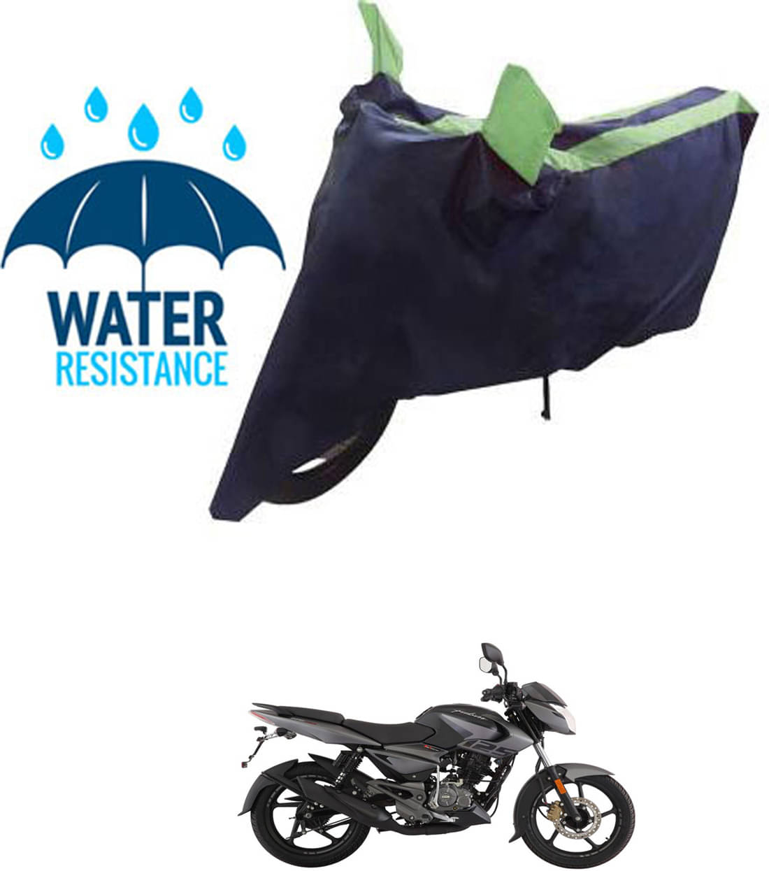 RONISH Bike Body Cover for Bajaj Pulsar 125 ( Pack of 1 ) , Green RONISH Bike Body Cover for Bajaj Pulsar 125 ( Pack of 1 ) , Green