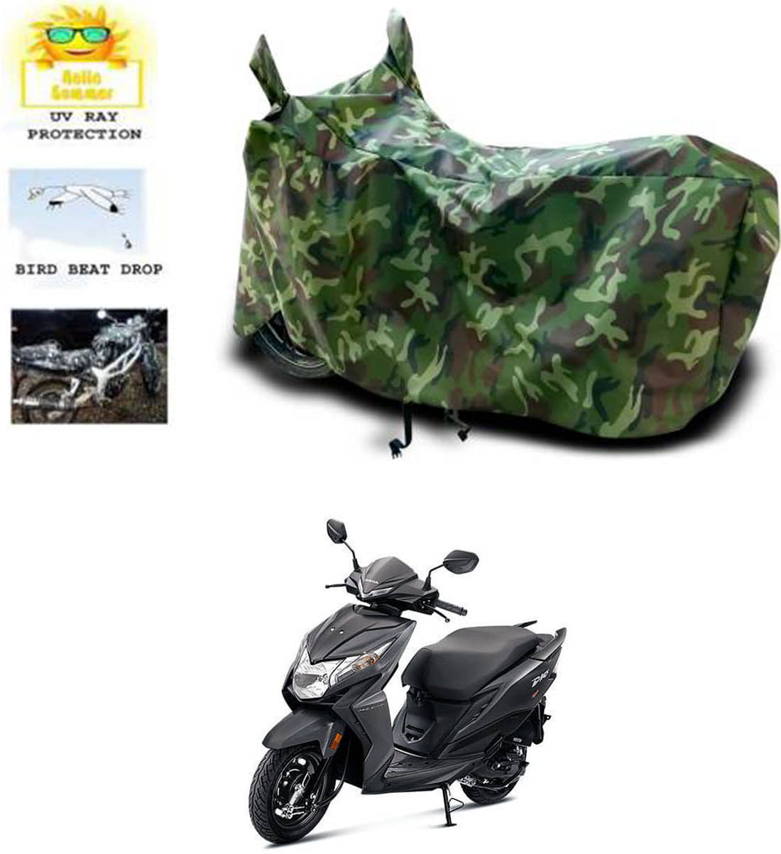 RONISH Bike Body Cover for Honda Dio ( Pack of 1 ) , Multicolour